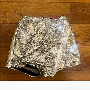 Silver sequin skort with shorts